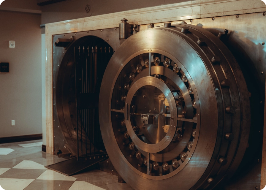 Picture of large bank vault