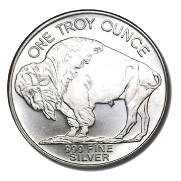 1 oz silver buffalo - back of silver coin