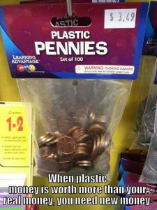 plastic pennies