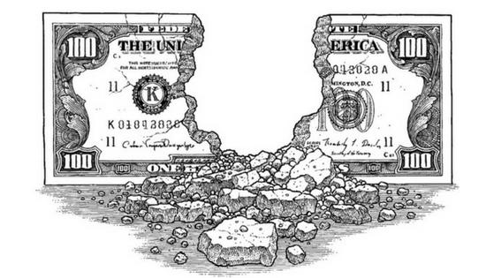 dollar wall crumbling